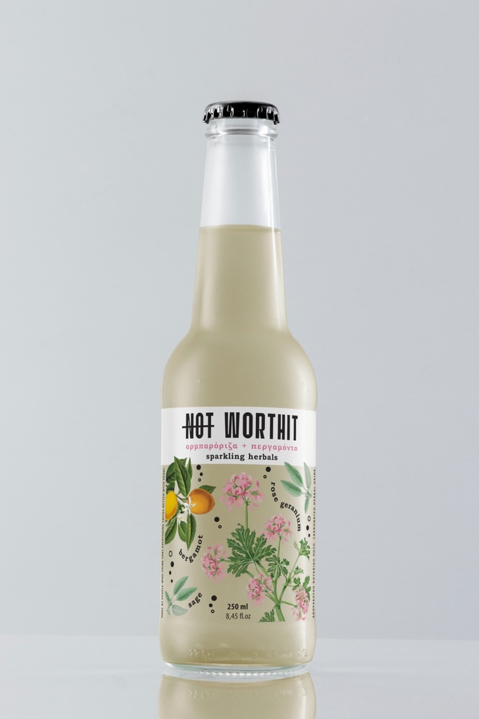 Grizo&Prasino not worthit Rose Geranium & Bergamont sparkling herbal iced tea