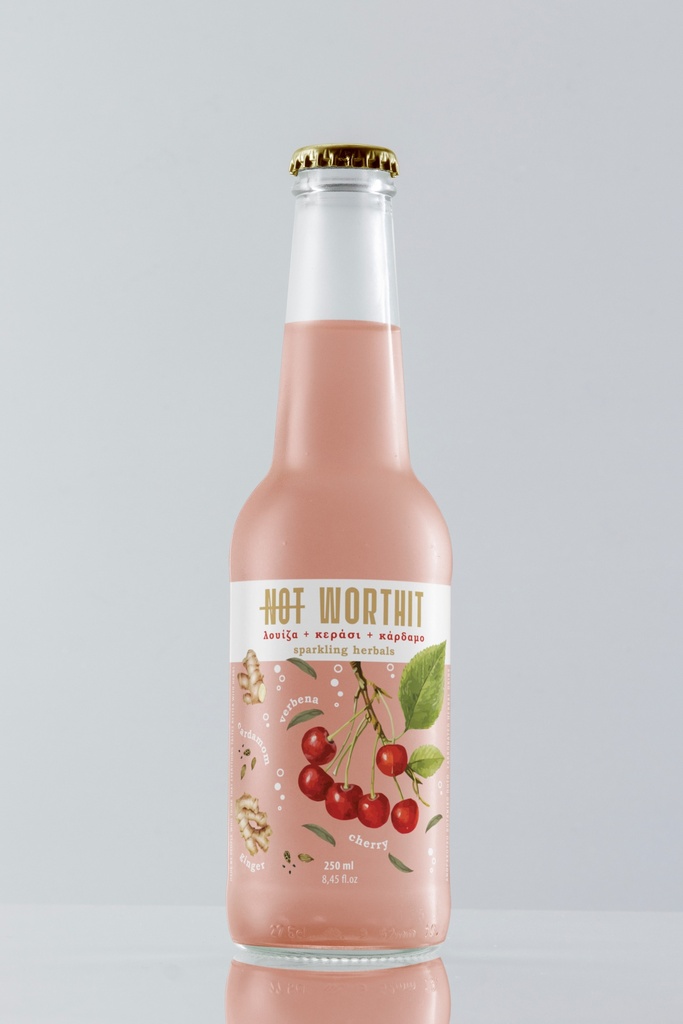 Grizo&Prasino not worthit Lemon Verbena & Cherry & Cardamon sparkling herbal iced tea