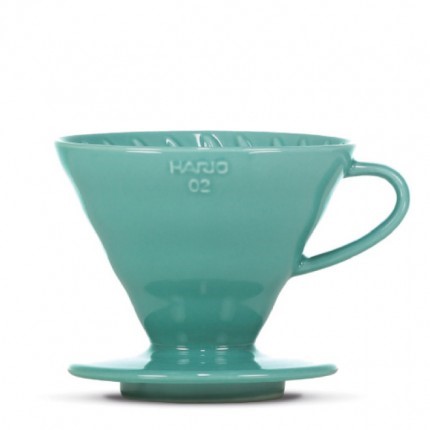 Hario Ceramic Coffee Dripper V60-02 Turquise Green + 40 Filters  